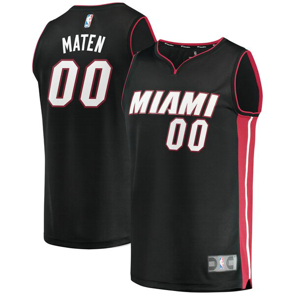 Maillot nba Miami Heat Icon Edition Homme Yante Maten 0 Noir
